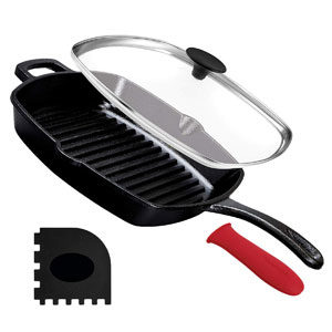 Cast-Iron-Square-Grill-Pan-With-Glass-Lid 