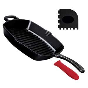 pre seasoned cast iron grill pan